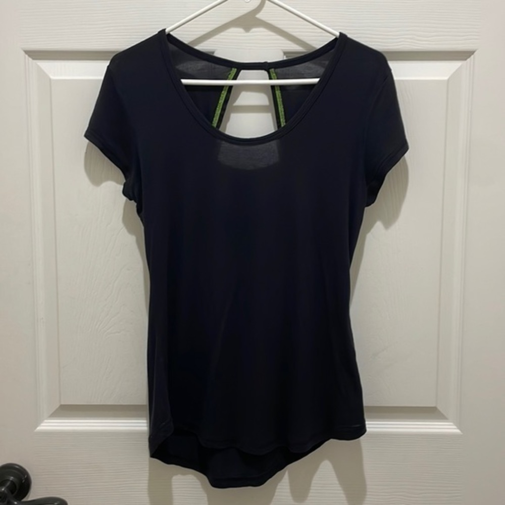 Zella Black Cut Out Short Sleeve Athletic Top